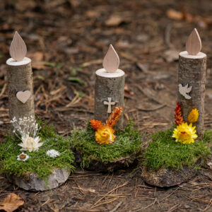 Svečka s suhim cvetjem