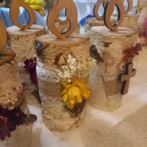 Svečka iz brezovega lesa - suho cvetje