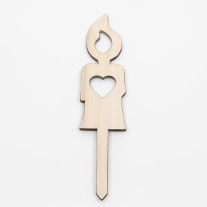 Ekološka svečka -  spominčica srček iz lesa gorskega javorja