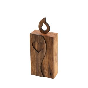 Svečka iz brestovega  in orehovega lesa - srček