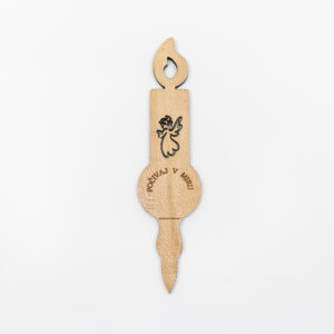 Ekološka svečka – spominčica: Počivaj v miru - angel iz lesa gorskega javorja