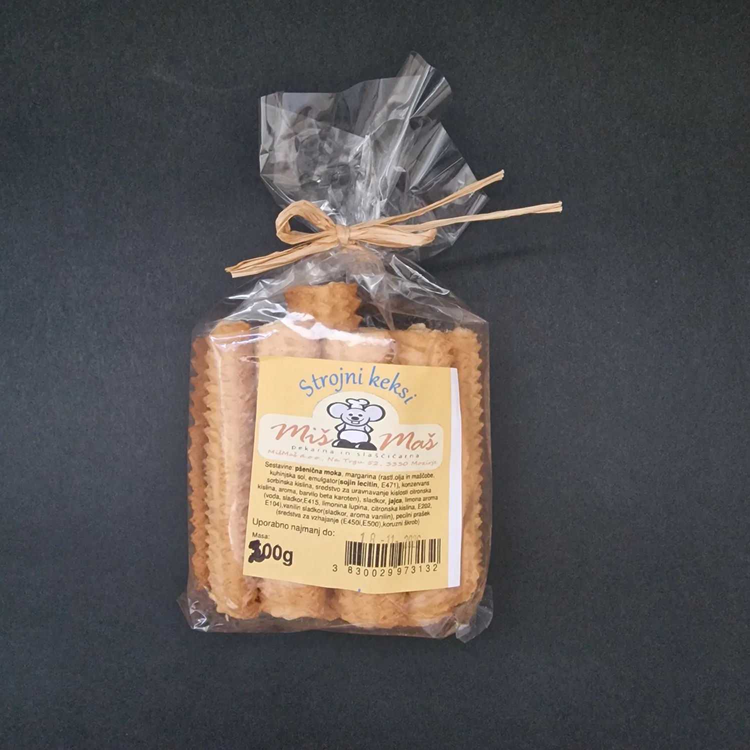 Vrečka strojnih keksov Miš Maš iz Mozirja, 250 g